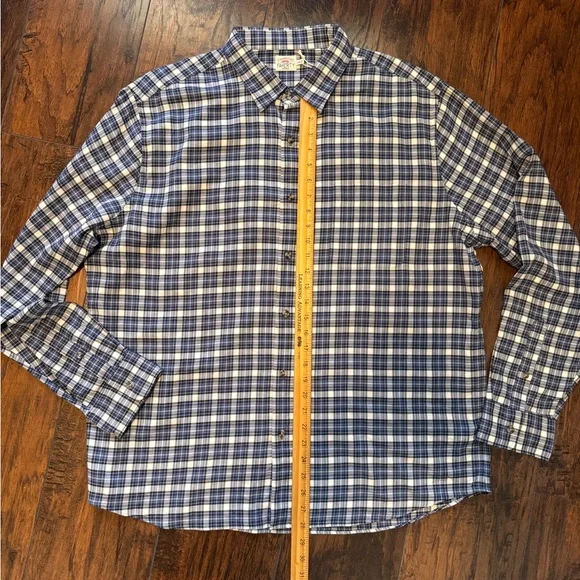 FAHERTY Shirt The Everyday Button Down Long Sleeve Navy Plaid XXL NWT - Picture 9 of 14